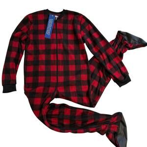 NWT SleepytimePJs Buffalo Check Footed Pajamas Kids 10